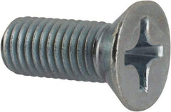 Value Collection - 1/4-28 UNF, 5/8" OAL Phillips Drive Machine Screw - Flat Head, Grade J82 Steel, Zinc-Plated Finish, Without Washer - USA Tool & Supply