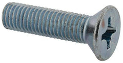 Value Collection - 1/4-28 UNF, 1" OAL Phillips Drive Machine Screw - Flat Head, Grade J82 Steel, Zinc-Plated Finish, Without Washer - USA Tool & Supply