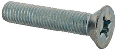 Value Collection - 1/4-28 UNF, 1-1/4" OAL Phillips Drive Machine Screw - Flat Head, Grade J82 Steel, Zinc-Plated Finish, Without Washer - USA Tool & Supply
