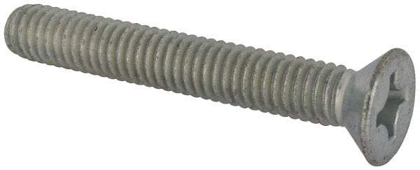 Value Collection - 5/16-18 UNC, 2-1/4" OAL Phillips Drive Machine Screw - Flat Head, Grade J82 Steel, Zinc-Plated Finish, Without Washer - USA Tool & Supply