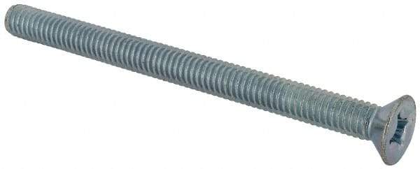 Value Collection - 5/16-18 UNC, 4" OAL Phillips Drive Machine Screw - Flat Head, Grade J82 Steel, Zinc-Plated Finish, Without Washer - USA Tool & Supply