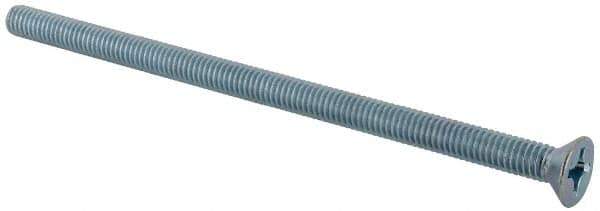 Value Collection - 5/16-18 UNC, 6" OAL Phillips Drive Machine Screw - Flat Head, Grade J82 Steel, Zinc-Plated Finish, Without Washer - USA Tool & Supply