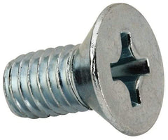 Value Collection - 3/8-16 UNC, 3/4" OAL Phillips Drive Machine Screw - Flat Head, Grade J82 Steel, Zinc-Plated Finish, Without Washer - USA Tool & Supply