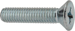 Value Collection - 3/8-16 UNC, 1-3/4" OAL Phillips Drive Machine Screw - Flat Head, Grade J82 Steel, Zinc-Plated Finish, Without Washer - USA Tool & Supply