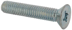Value Collection - 3/8-16 UNC, 2" OAL Phillips Drive Machine Screw - Flat Head, Grade J82 Steel, Zinc-Plated Finish, Without Washer - USA Tool & Supply
