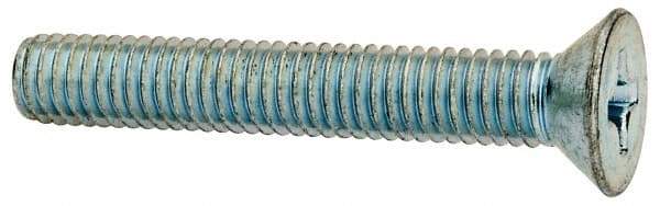 Value Collection - 3/8-16 UNC, 2-1/2" OAL Phillips Drive Machine Screw - Flat Head, Grade J82 Steel, Zinc-Plated Finish, Without Washer - USA Tool & Supply
