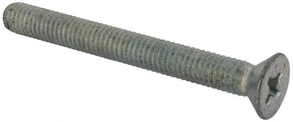 Value Collection - 3/8-16 UNC, 3-1/2" OAL Phillips Drive Machine Screw - Flat Head, Grade J82 Steel, Zinc-Plated Finish, Without Washer - USA Tool & Supply