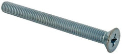 Value Collection - 3/8-16 UNC, 4" OAL Phillips Drive Machine Screw - Flat Head, Grade J82 Steel, Zinc-Plated Finish, Without Washer - USA Tool & Supply