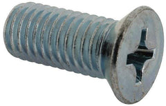 Value Collection - 1/2-13 UNC, 1-1/4" OAL Phillips Drive Machine Screw - Flat Head, Grade J82 Steel, Zinc-Plated Finish, Without Washer - USA Tool & Supply