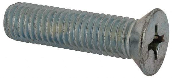 Value Collection - 1/2-13 UNC, 2" OAL Phillips Drive Machine Screw - Flat Head, Grade J82 Steel, Zinc-Plated Finish, Without Washer - USA Tool & Supply