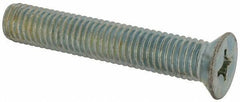 Value Collection - 1/2-13 UNC, 3" OAL Phillips Drive Machine Screw - Flat Head, Grade J82 Steel, Zinc-Plated Finish, Without Washer - USA Tool & Supply