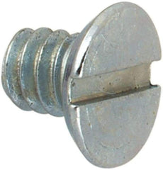 Value Collection - #2-56 UNC, 1/8" OAL Slotted Drive Machine Screw - Flat Undercut Head, Grade J82 Steel, Zinc-Plated Finish, Without Washer - USA Tool & Supply