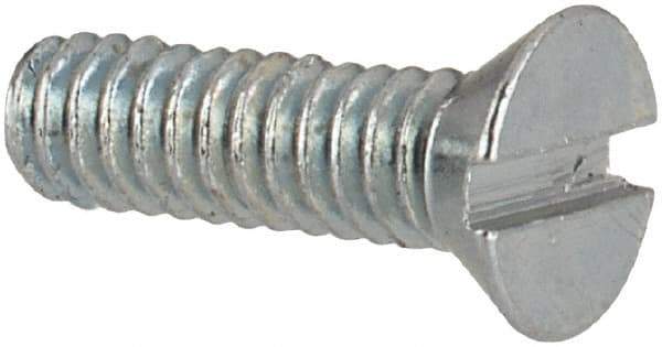 Value Collection - #2-56 UNC, 5/16" OAL Slotted Drive Machine Screw - Flat Head, Grade J82 Steel, Zinc-Plated Finish, Without Washer - USA Tool & Supply