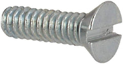 Value Collection - #2-56 UNC, 5/16" OAL Slotted Drive Machine Screw - Flat Head, Grade J82 Steel, Zinc-Plated Finish, Without Washer - USA Tool & Supply