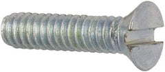 Value Collection - #2-56 UNC, 3/8" OAL Slotted Drive Machine Screw - Flat Head, Grade J82 Steel, Zinc-Plated Finish, Without Washer - USA Tool & Supply