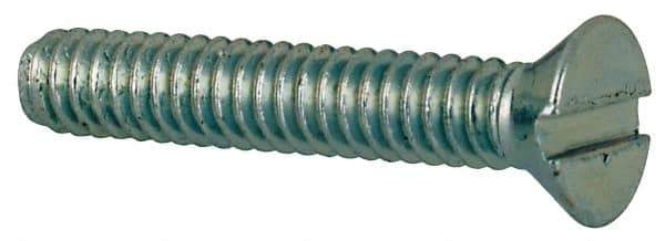 Value Collection - #2-56 UNC, 1/2" OAL Slotted Drive Machine Screw - Flat Head, Grade J82 Steel, Zinc-Plated Finish, Without Washer - USA Tool & Supply