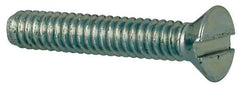 Value Collection - #2-56 UNC, 1/2" OAL Slotted Drive Machine Screw - Flat Head, Grade J82 Steel, Zinc-Plated Finish, Without Washer - USA Tool & Supply