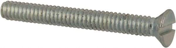 Value Collection - #2-56 UNC, 3/4" OAL Slotted Drive Machine Screw - Flat Head, Grade J82 Steel, Zinc-Plated Finish, Without Washer - USA Tool & Supply