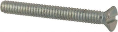 Value Collection - #2-56 UNC, 3/4" OAL Slotted Drive Machine Screw - Flat Head, Grade J82 Steel, Zinc-Plated Finish, Without Washer - USA Tool & Supply