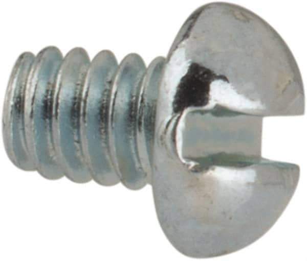 Value Collection - #2-56 UNC, 1/8" Length Under Head Slotted Drive Machine Screw - Round Head, Grade J82 Steel, Zinc-Plated Finish, Without Washer - USA Tool & Supply