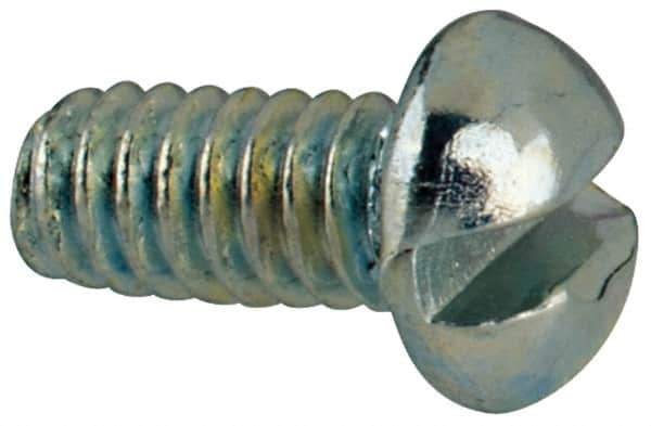 Value Collection - #2-56 UNC, 3/16" Length Under Head Slotted Drive Machine Screw - Round Head, Grade J82 Steel, Zinc-Plated Finish, Without Washer - USA Tool & Supply