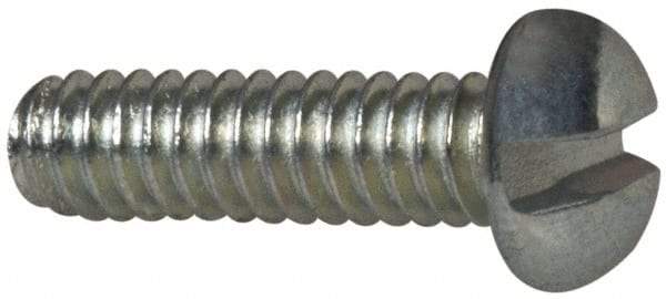 Value Collection - #2-56 UNC, 5/16" Length Under Head Slotted Drive Machine Screw - Round Head, Grade J82 Steel, Zinc-Plated Finish, Without Washer - USA Tool & Supply