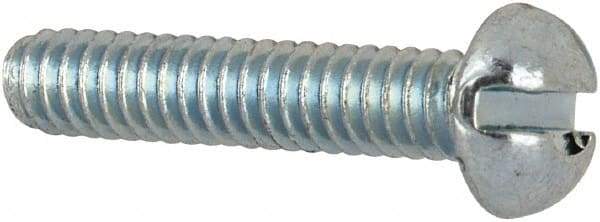 Value Collection - #2-56 UNC, 7/16" Length Under Head Slotted Drive Machine Screw - Round Head, Grade J82 Steel, Zinc-Plated Finish, Without Washer - USA Tool & Supply