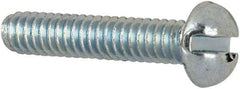 Value Collection - #2-56 UNC, 7/16" Length Under Head Slotted Drive Machine Screw - Round Head, Grade J82 Steel, Zinc-Plated Finish, Without Washer - USA Tool & Supply