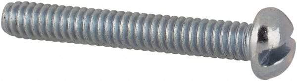 Value Collection - #2-56 UNC, 5/8" Length Under Head Slotted Drive Machine Screw - Round Head, Grade J82 Steel, Zinc-Plated Finish, Without Washer - USA Tool & Supply