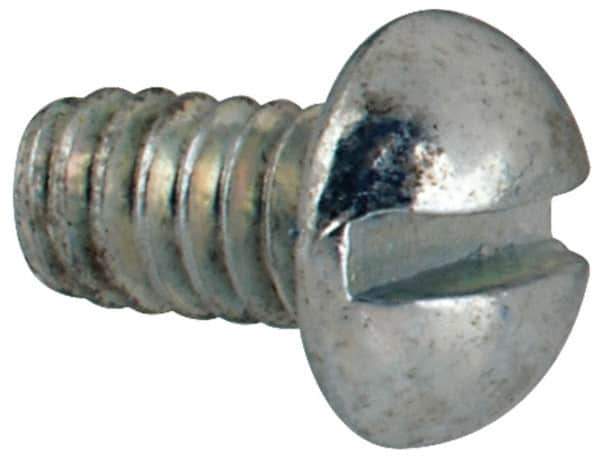 Value Collection - #3-48 UNC, 3/16" Length Under Head Slotted Drive Machine Screw - Round Head, Grade J82 Steel, Zinc-Plated Finish, Without Washer - USA Tool & Supply