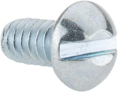 Value Collection - #10-24 UNC, 3/8" Length Under Head Slotted Drive Machine Screw - Round Head, Grade J82 Steel, Zinc-Plated Finish, Without Washer - USA Tool & Supply
