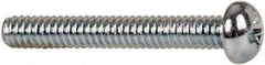 Value Collection - #2-56 UNC, 5/8" Length Under Head Phillips Drive Machine Screw - Round Head, Grade J82 Steel, Zinc-Plated Finish, Without Washer - USA Tool & Supply