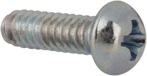 Value Collection - #3-48 UNC, 5/16" Length Under Head Phillips Drive Machine Screw - Round Head, Grade J82 Steel, Zinc-Plated Finish, Without Washer - USA Tool & Supply