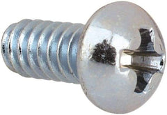 Value Collection - #4-40 UNC, 1/4" Length Under Head Phillips Drive Machine Screw - Round Head, Grade J82 Steel, Zinc-Plated Finish, Without Washer - USA Tool & Supply