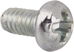 Value Collection - #5-40 UNC, 1/4" Length Under Head Phillips Drive Machine Screw - Round Head, Grade J82 Steel, Zinc-Plated Finish, Without Washer - USA Tool & Supply