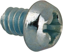 Value Collection - #6-32 UNC, 3/16" Length Under Head Phillips Drive Machine Screw - Round Head, Grade J82 Steel, Zinc-Plated Finish, Without Washer - USA Tool & Supply