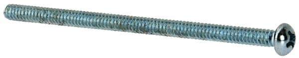 Value Collection - #6-32 UNC, 2-1/2" Length Under Head Phillips Drive Machine Screw - Round Head, Grade J82 Steel, Zinc-Plated Finish, Without Washer - USA Tool & Supply