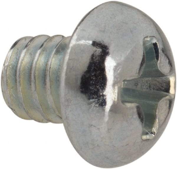 Value Collection - #8-32 UNC, 3/16" Length Under Head Phillips Drive Machine Screw - Round Head, Grade J82 Steel, Zinc-Plated Finish, Without Washer - USA Tool & Supply