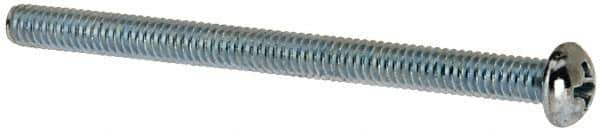 Value Collection - #8-32 UNC, 2-1/4" Length Under Head Phillips Drive Machine Screw - Round Head, Grade J82 Steel, Zinc-Plated Finish, Without Washer - USA Tool & Supply
