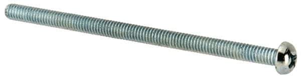 Value Collection - #8-32 UNC, 3" Length Under Head Phillips Drive Machine Screw - Round Head, Grade J82 Steel, Zinc-Plated Finish, Without Washer - USA Tool & Supply