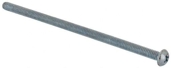 Value Collection - #8-32 UNC, 3-1/2" Length Under Head Phillips Drive Machine Screw - Round Head, Grade J82 Steel, Zinc-Plated Finish, Without Washer - USA Tool & Supply
