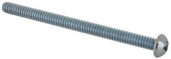Value Collection - #10-24 UNC, 2-3/4" Length Under Head Phillips Drive Machine Screw - Round Head, Grade J82 Steel, Zinc-Plated Finish, Without Washer - USA Tool & Supply