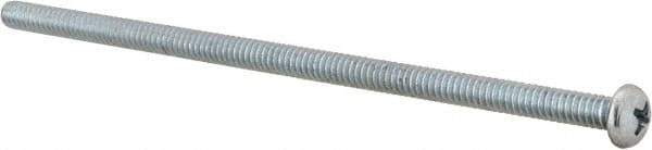 Value Collection - #10-24 UNC, 4-1/2" Length Under Head Phillips Drive Machine Screw - Round Head, Grade J82 Steel, Zinc-Plated Finish, Without Washer - USA Tool & Supply
