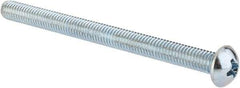 Value Collection - #10-32 UNF, 2-1/2" Length Under Head Phillips Drive Machine Screw - Round Head, Grade J82 Steel, Zinc-Plated Finish, Without Washer - USA Tool & Supply