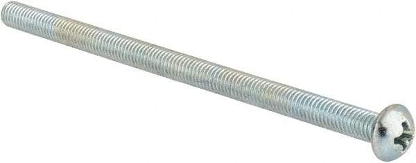 Value Collection - #10-32 UNF, 3-1/2" Length Under Head Phillips Drive Machine Screw - Round Head, Grade J82 Steel, Zinc-Plated Finish, Without Washer - USA Tool & Supply