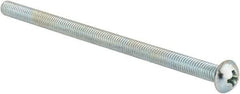Value Collection - #10-32 UNF, 3-1/2" Length Under Head Phillips Drive Machine Screw - Round Head, Grade J82 Steel, Zinc-Plated Finish, Without Washer - USA Tool & Supply