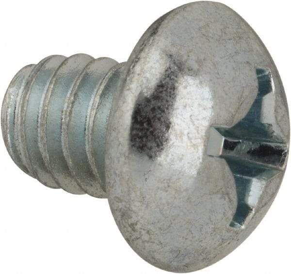 Value Collection - #12-24 UNC, 1/4" Length Under Head Phillips Drive Machine Screw - Round Head, Grade J82 Steel, Zinc-Plated Finish, Without Washer - USA Tool & Supply