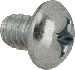 Value Collection - #12-24 UNC, 1/4" Length Under Head Phillips Drive Machine Screw - Round Head, Grade J82 Steel, Zinc-Plated Finish, Without Washer - USA Tool & Supply