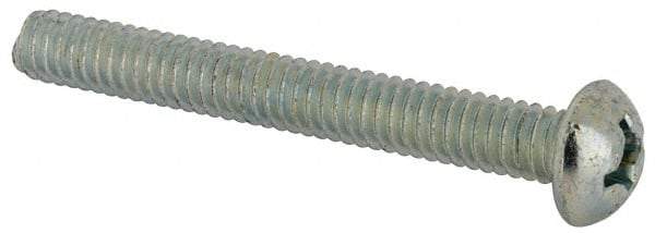 Value Collection - #12-24 UNC, 1-3/4" Length Under Head Phillips Drive Machine Screw - Round Head, Grade J82 Steel, Zinc-Plated Finish, Without Washer - USA Tool & Supply