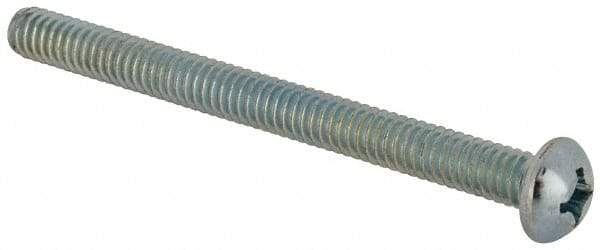 Value Collection - #12-24 UNC, 2-1/2" Length Under Head Phillips Drive Machine Screw - Round Head, Grade J82 Steel, Zinc-Plated Finish, Without Washer - USA Tool & Supply
